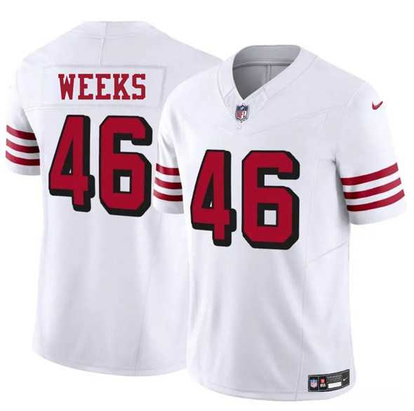Men & Women & Youth San Francisco 49ers #46 Jon Weeks New White 2025 F.U.S.E. Vapor Untouchable Limited Stitched Jersey